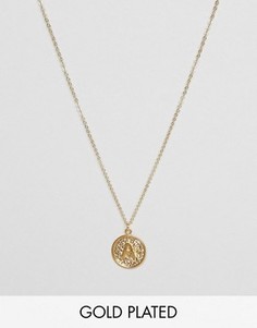 Ожерелье с инициалом А на подвеске Ottoman Hands - Золотой
