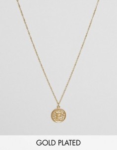 Ожерелье с инициалом Е на подвеске Ottoman Hands - Золотой