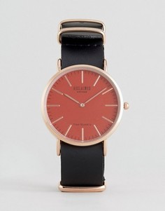Часы с розовым циферблатом и кожаным ремешком Reclaimed Vintage Inspired - Черный