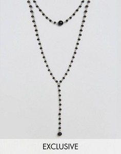 Ожерелье-чокер из бусин Reclaimed Vintage Inspired - Черный