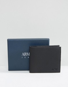 Черный кожаный бумажник Armani Jeans - Черный