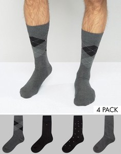 Комплект из 4 пар носков в подарочной упаковке Tommy Hilfiger - Черный