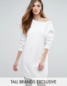 Свободное платье-джемпер с необработанными краями Missguided Tall - Кремовый