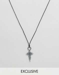 Веревочное ожерелье с подвеской в виде огненного креста Reclaimed Vintage Inspired X Romeo & Juliet - Серебряный