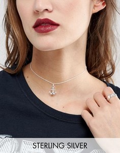 Серебряное ожерелье-чокер с якорем ASOS - Серебряный