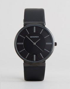 Часы с черным кожаным ремешком Sekonda эксклюзивно для ASOS - Черный