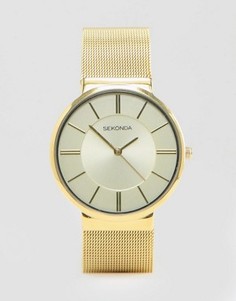 Золотистые часы с сетчатым ремешком Sekonda эксклюзивно для ASOS - Золотой