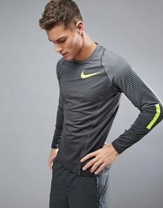 Серый свитшот с принтом Nike Training Hyperwarm 802016-065 - Серый