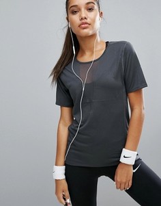 Сетчатый топ с треугольной вставкой Nike Running Zonal - Серый