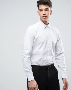 Белая рубашка классического кроя в горошек New Look - Белый