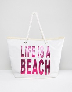 Пляжная сумка Life Is A Beach South Beach - Розовый