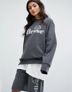 Комбинируемый oversize-свитшот с однотонным логотипом Ellesse - Серый