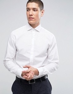 Строгая облегающая рубашка из фактурной ткани Calvin Klein - Белый