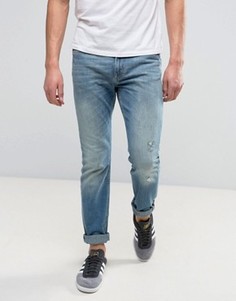 Эластичные выбеленные узкие джинсы Lee Rider - Синий