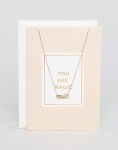 Ожерелье с подарочной открыткой Orelia Your Are Magic Unicorn - Золотой