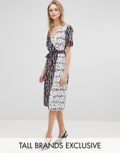 Платье с запахом и принтом Alter Tall - Мульти