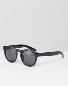Круглые солнцезащитные очки с вырезом замочная скважина Monki Retro - Черный