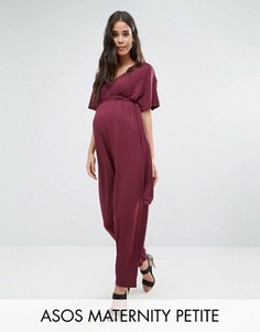 Комбинезон с рукавами-кимоно и поясом ASOS Maternity PETITE - Красный