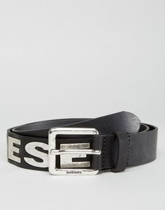 Черный кожаный ремень с логотипом Diesel B-Bold - Черный