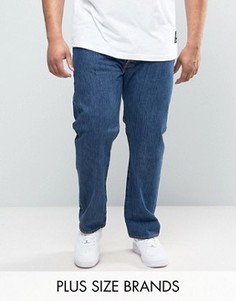 Черные прямые джинсы из стираного денима Levis PLUS 501 Original - Синий