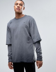 Двухслойный свитшот Jack & Jones - Темно-синий