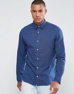 Рубашка классического кроя в тонкую полоску Selected Homme - Синий