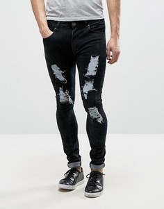 Рваные супероблегающие джинсы серого цвета Liquor & Poker - Серый