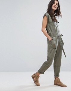 Комбинезон в стиле милитари на молнии спереди Abercrombie & Fitch - Зеленый