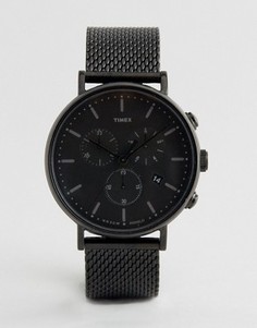 Черные часы 41 мм с хронографом Timex Fairfield - Черный