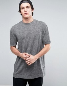 Серая свободная футболка из меланжевого трикотажа ASOS - Серый