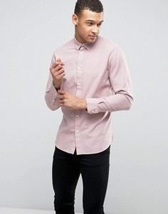 Узкая фактурная рубашка Selected Homme - Розовый