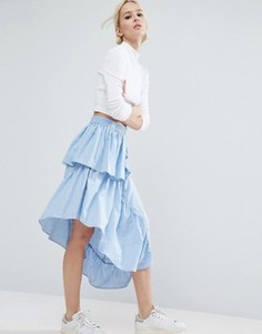 Юбка миди в полоску ASOS - Мульти