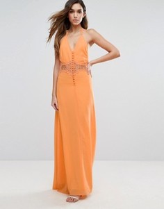 Платье макси с кружевной вставкой Jarlo - Оранжевый