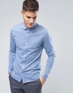 Узкая рубашка-премиум из пике Jack & Jones - Синий