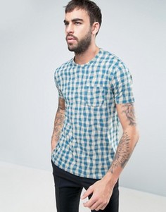 Мягкая футболка с волнообразным принтом YMC - Синий