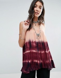 Свободная майка с принтом тай-дай Free People Sebastian - Розовый