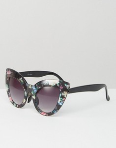 Солнцезащитные очки кошачий глаз с цветочным принтом Jeepers Peepers - Мульти