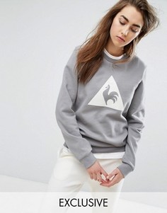 Серый свитшот с логотипом из флока Le Coq Sportif эксклюзивно для ASOS - Серый