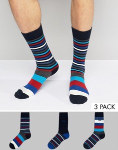 3 пары носков с разноцветными полосками Pringle - Мульти