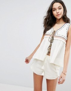 Топ без рукавов с вышивкой Moon River - Белый