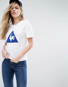 Футболка бойфренда с большим логотипом Le Coq Sportif - Белый