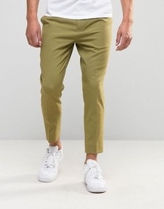 Зеленые укороченные брюки зауженного кроя ASOS - Зеленый