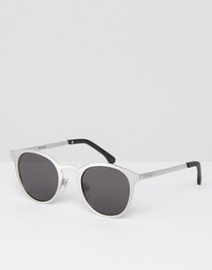 Круглые серебристые солнцезащитные очки Komono Hollis - Серебряный
