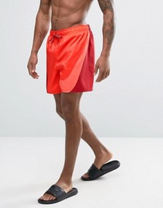 Красные шорты для плавания с большим логотипом Nike Breach - Красный