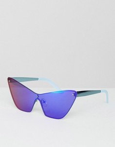 Солнцезащитные очки с синими зеркальными стеклами House of Holland Mossy - Синий