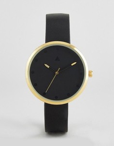 Черные часы с золотистой отделкой ASOS CURVE - Черный