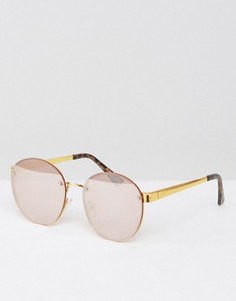 Круглые солнцезащитные очки с зеркальными стеклами ASOS - Золотой