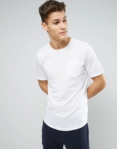 Удлиненная футболка с карманом и асимметричным краем Sisley - Белый
