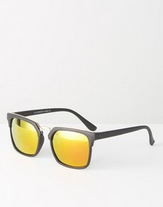 Квадратные солнцезащитные очки с зеркальными стеклами 7X - Черный