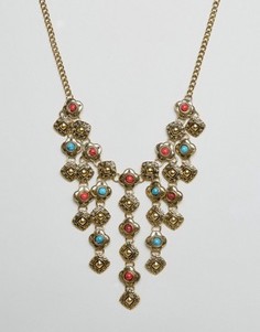Ожерелье с броской подвеской Ruby Rocks - Золотой